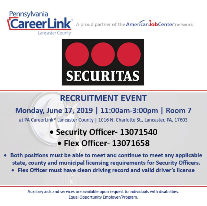 Securitas job opening description