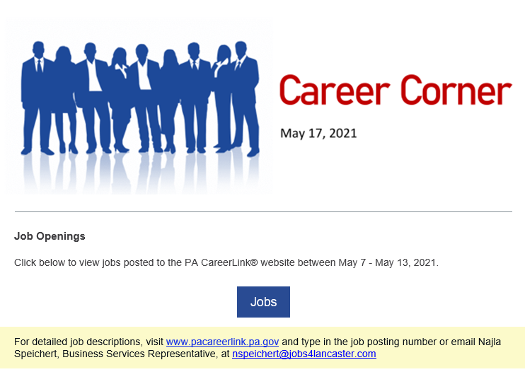 Reported Job Openings 05/07/21 - 05/13/21 | PA CareerLink ...